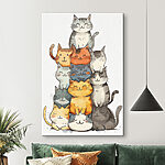Tableaux Groupe de chats empilés