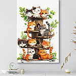 Tableaux Groupe de chats sur un arbre
