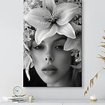 Tableaux Femme avec des fleurs sur la tête