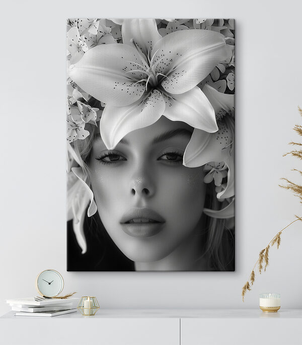 Femme avec des fleurs sur la tête Tableaux Femme avec des fleurs sur la tête