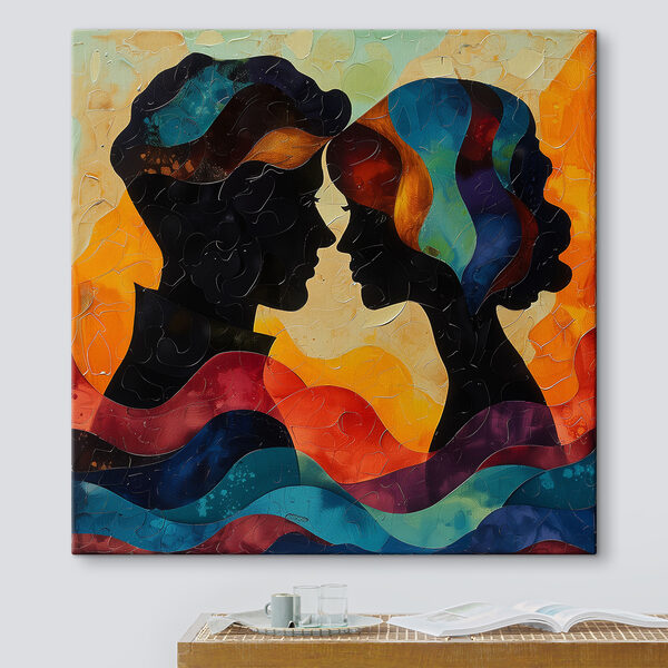 Homme et femme se regardant l'un l'autre Tableaux Homme et femme se regardant l'un l'autre