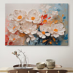 Tableaux Groupe de fleurs blanches avec centre jaune