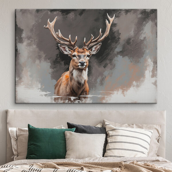 Cerf avec des bois regardant l'appareil photo Tableaux Cerf avec des bois regardant l'appareil photo
