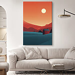 Tableaux Maison dans un champ enneigé