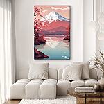 Tableaux Montagne avec lac et arbres
