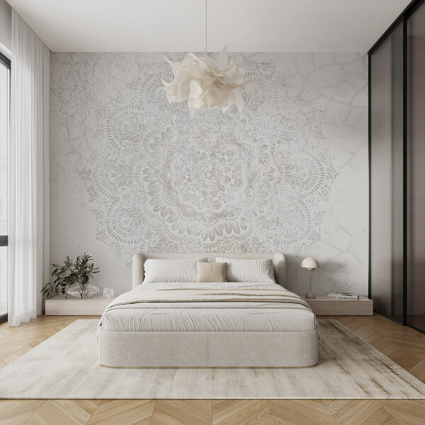 Motif circulaire blanc sur une surface blanche Papier peint Motif circulaire blanc sur une surface blanche