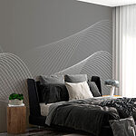 Papier peint Lignes blanches sur fond gris