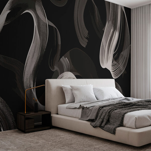 Fond noir et blanc avec fumée blanche Papier peint Fond noir et blanc avec fumée blanche