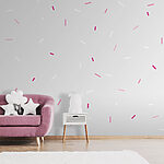 Papier peint Paillettes blanches et roses