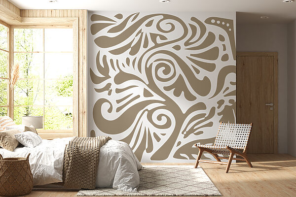 Motif blanc et marron Papier peint Motif blanc et marron