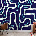 Papier peint Motif bleu et blanc