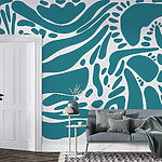 Papier peint Motif bleu et blanc