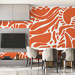 Papier peint Motif marron et blanc