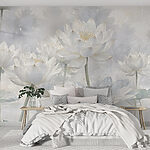 Papier peint Groupe de fleurs blanches