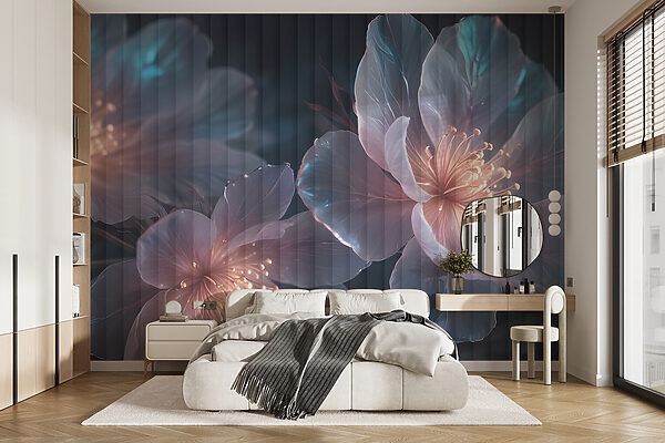 Des fleurs éthérées dans des teintes lumineuses Papier peint Des fleurs éthérées dans des teintes lumineuses