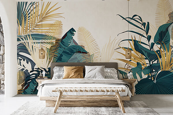 Papier peint Groupe de plantes tropicales (UGS : w08338) Papier peint Papier peint Groupe de plantes tropicales (UGS : w08338)