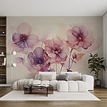 Papier peint Blushing Blossoms dans des tons subtils