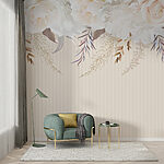 Papier peint Groupe de fleurs blanches
