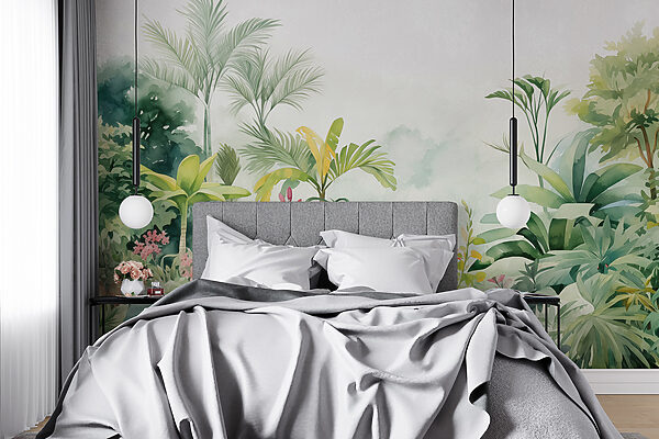 Peinture de plantes et de fleurs Papier peint Peinture de plantes et de fleurs