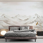 Papier peint Chaîne de montagnes avec nuages