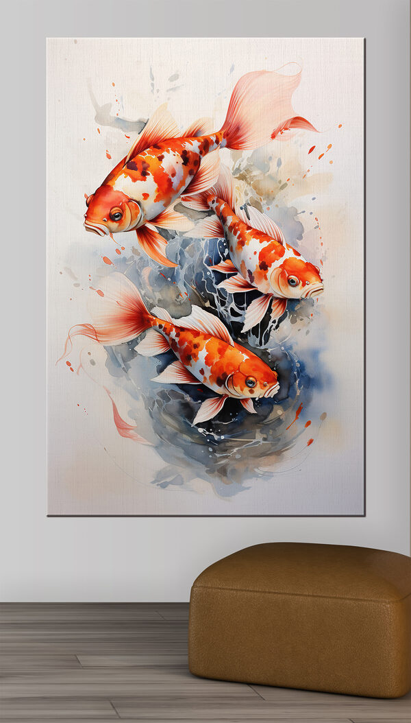 Groupe de poissons orange et blancs Tableaux Groupe de poissons orange et blancs