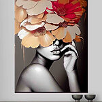 Tableaux Femme avec des fleurs sur la tête