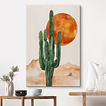 Tableaux Peinture d'un cactus et d'un soleil