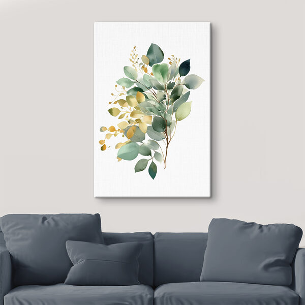 Aquarelle d'une branche avec des feuilles Tableaux Aquarelle d'une branche avec des feuilles