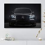 Tableaux Voiture noire avec feux allumés
