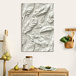 Tableaux Sculpture de plumes blanches sur un mur