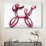 Tableaux Chien en ballons de baudruche rose