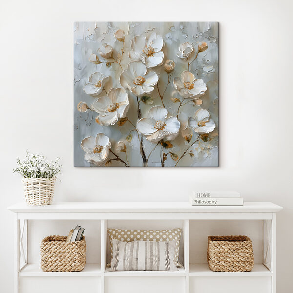 Peinture de fleurs blanches Tableaux Peinture de fleurs blanches