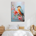 Tableaux Oiseau sur une branche avec des fleurs