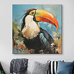 Tableaux Peinture d'un oiseau avec un grand bec