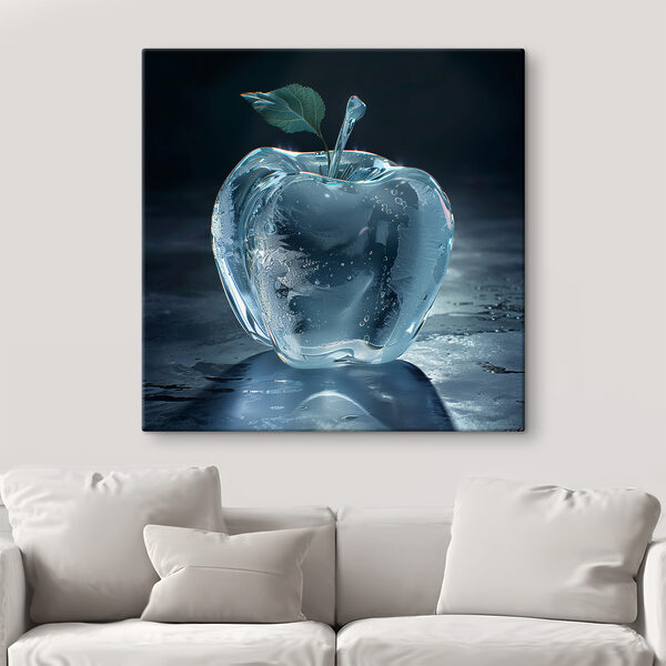 Une glace en forme de pomme avec une feuille Tableaux Une glace en forme de pomme avec une feuille