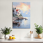 Tableaux Maison sur un rivage rocheux
