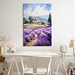 Tableaux Maison dans un champ de lavande