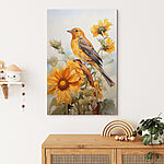 Tableaux Oiseau sur une branche avec des fleurs