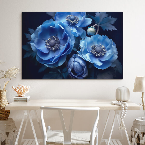 Groupe de fleurs bleues Tableaux Groupe de fleurs bleues