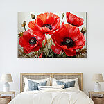 Tableaux Groupe de fleurs rouges
