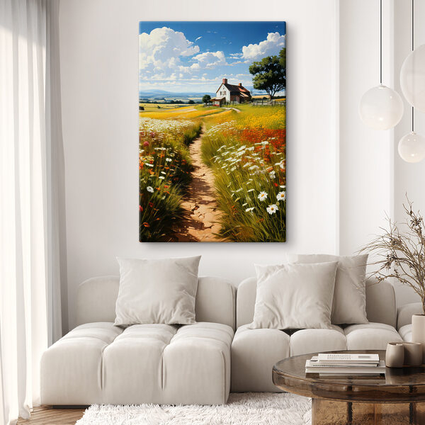 Chemin à travers un champ de fleurs Tableaux Chemin à travers un champ de fleurs