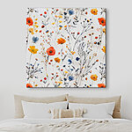 Tableaux Motif de fleurs sur une surface blanche