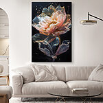 Tableaux Fleur illuminée - Eaux de minuit