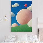 Tableaux Boules roses et blanches dans le ciel