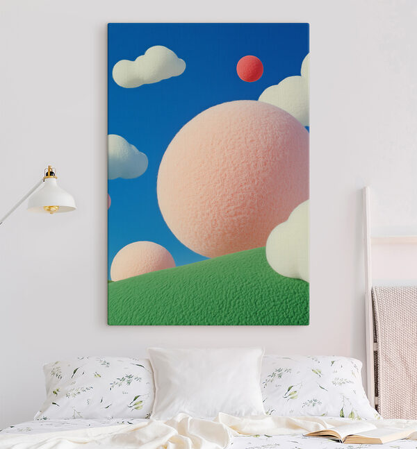 Boules roses et blanches dans le ciel Tableaux Boules roses et blanches dans le ciel