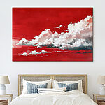 Tableaux Ciel rouge avec nuages