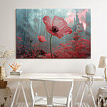 Tableaux Fleurs roses dans un champ