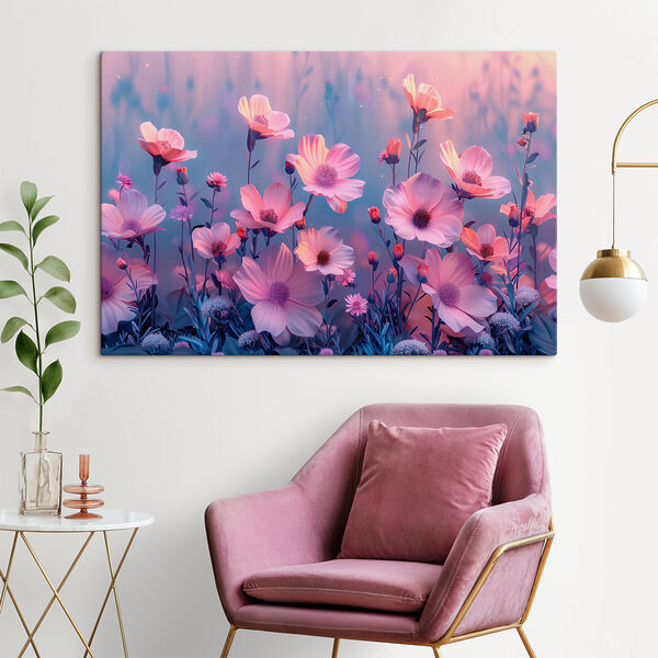Groupe de fleurs roses Tableaux Groupe de fleurs roses