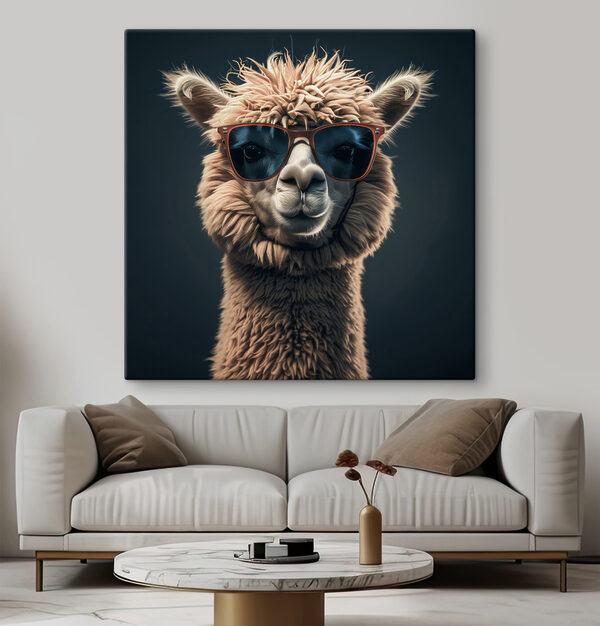 Lama portant des lunettes de soleil Tableaux Lama portant des lunettes de soleil
