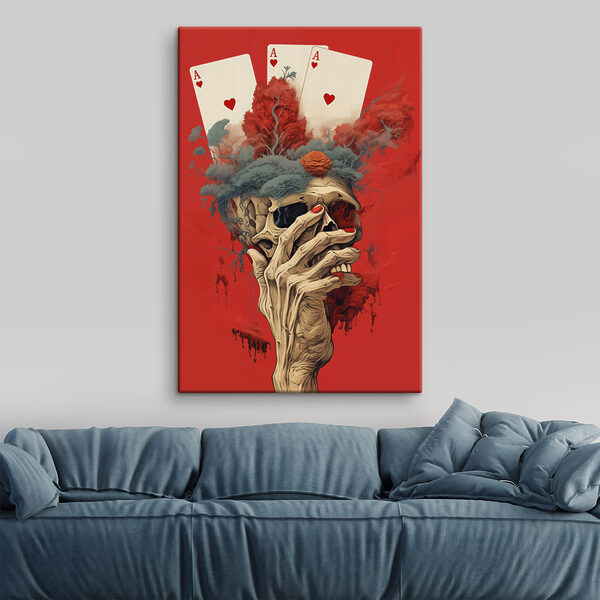 Crâne avec une main couvrant le visage Tableaux Crâne avec une main couvrant le visage